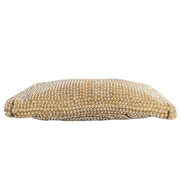 Vintage Mini Pearl Champagne Evening Handbag - Picture 4 of 6
